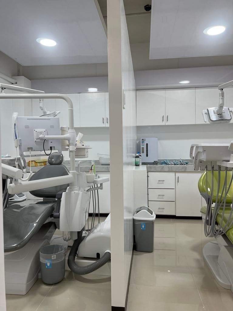 Dental team working together