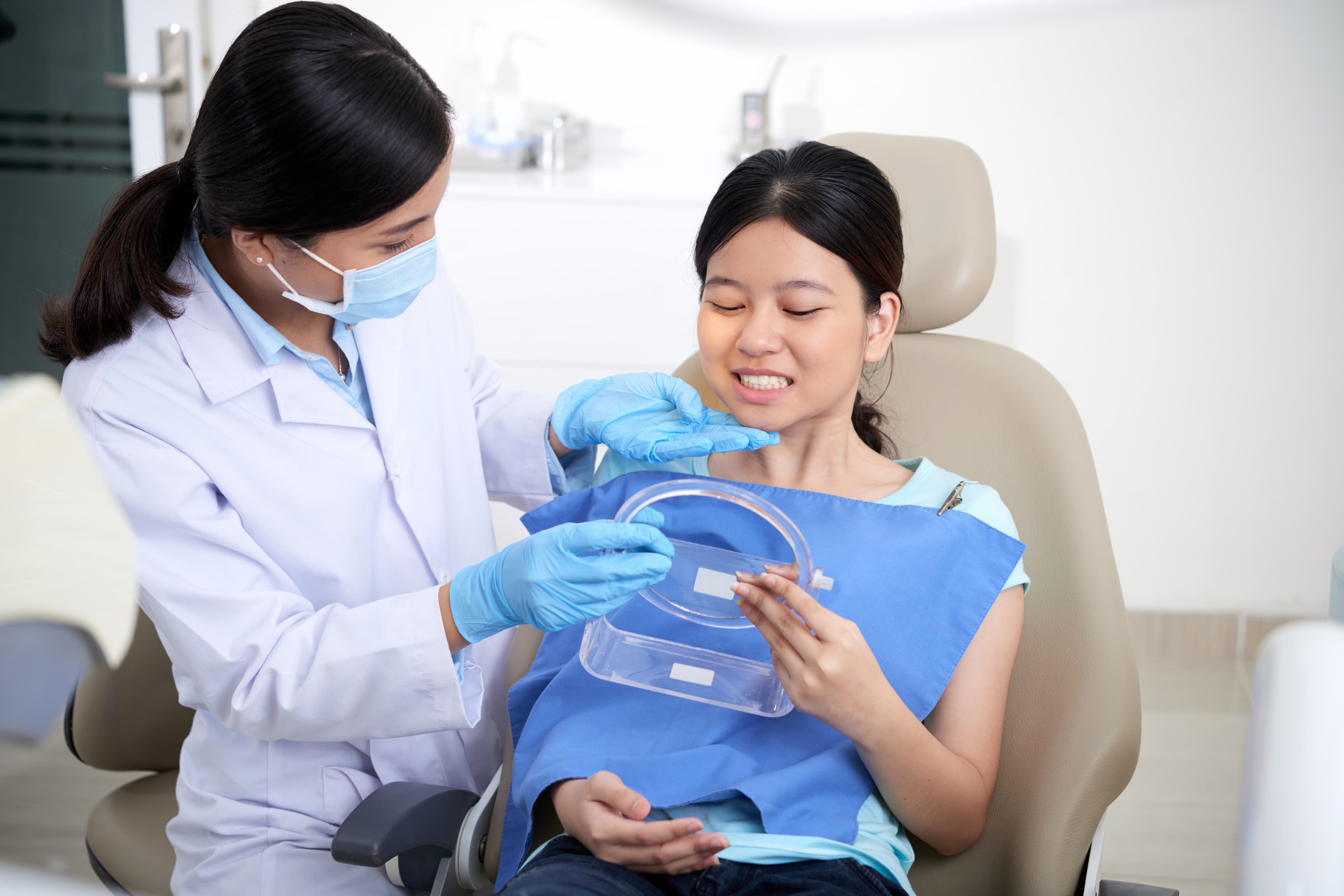 Professional dentist providing treatment